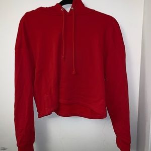 Bright red cropped hoodie